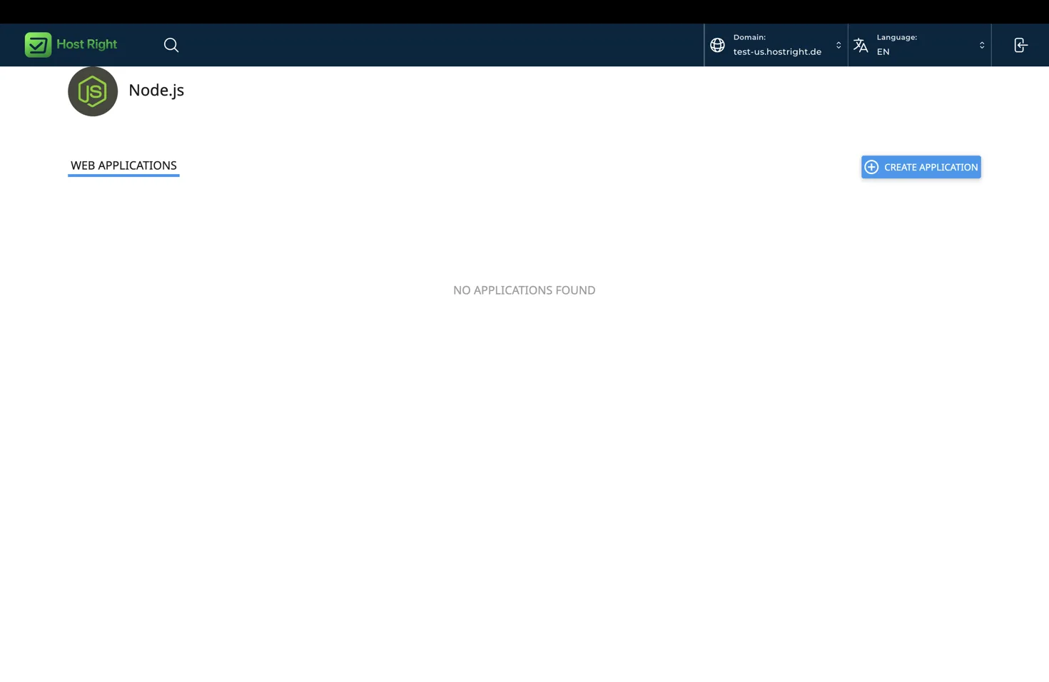 No Node.js applications yet