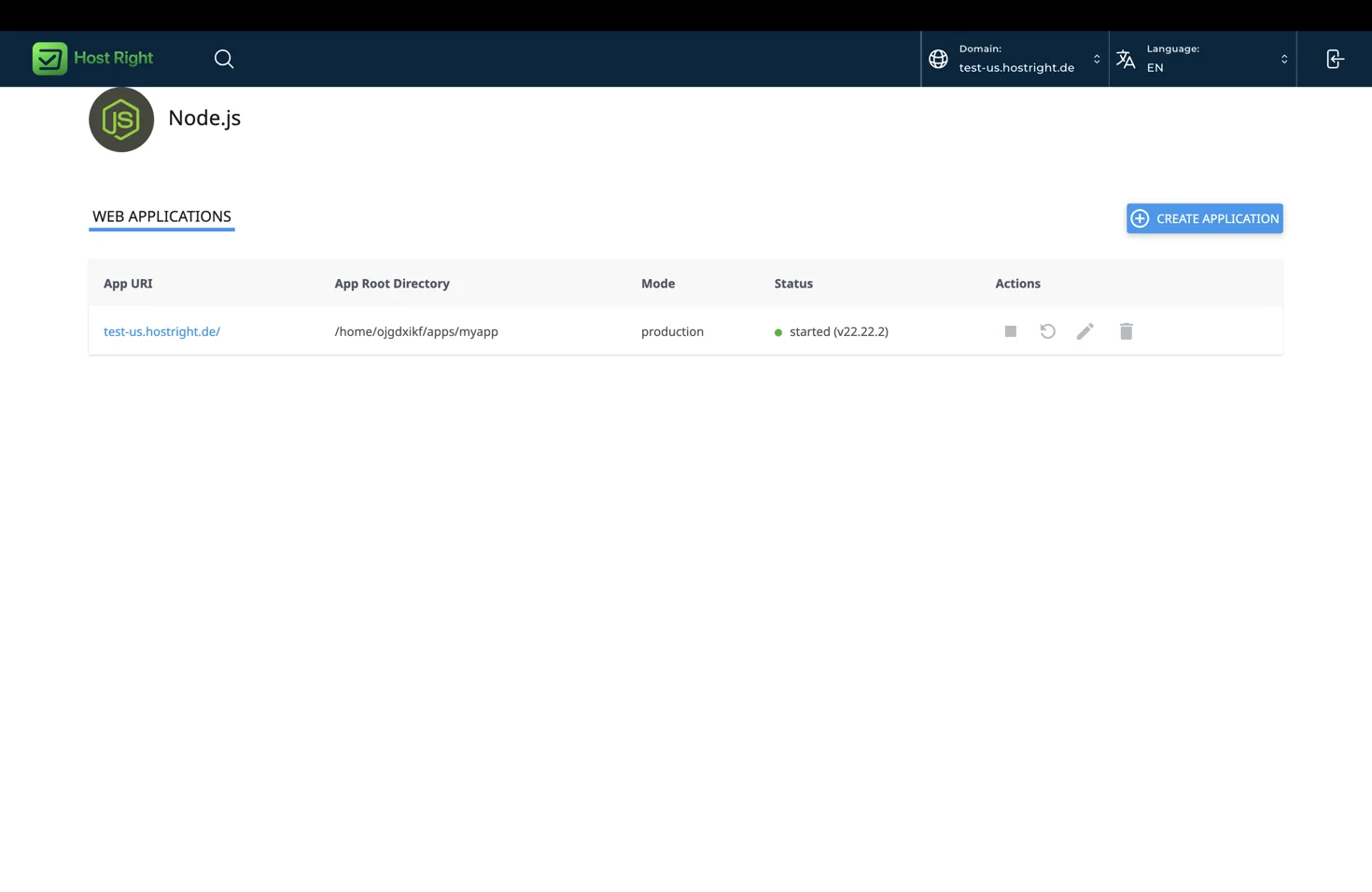 Running application in the application list