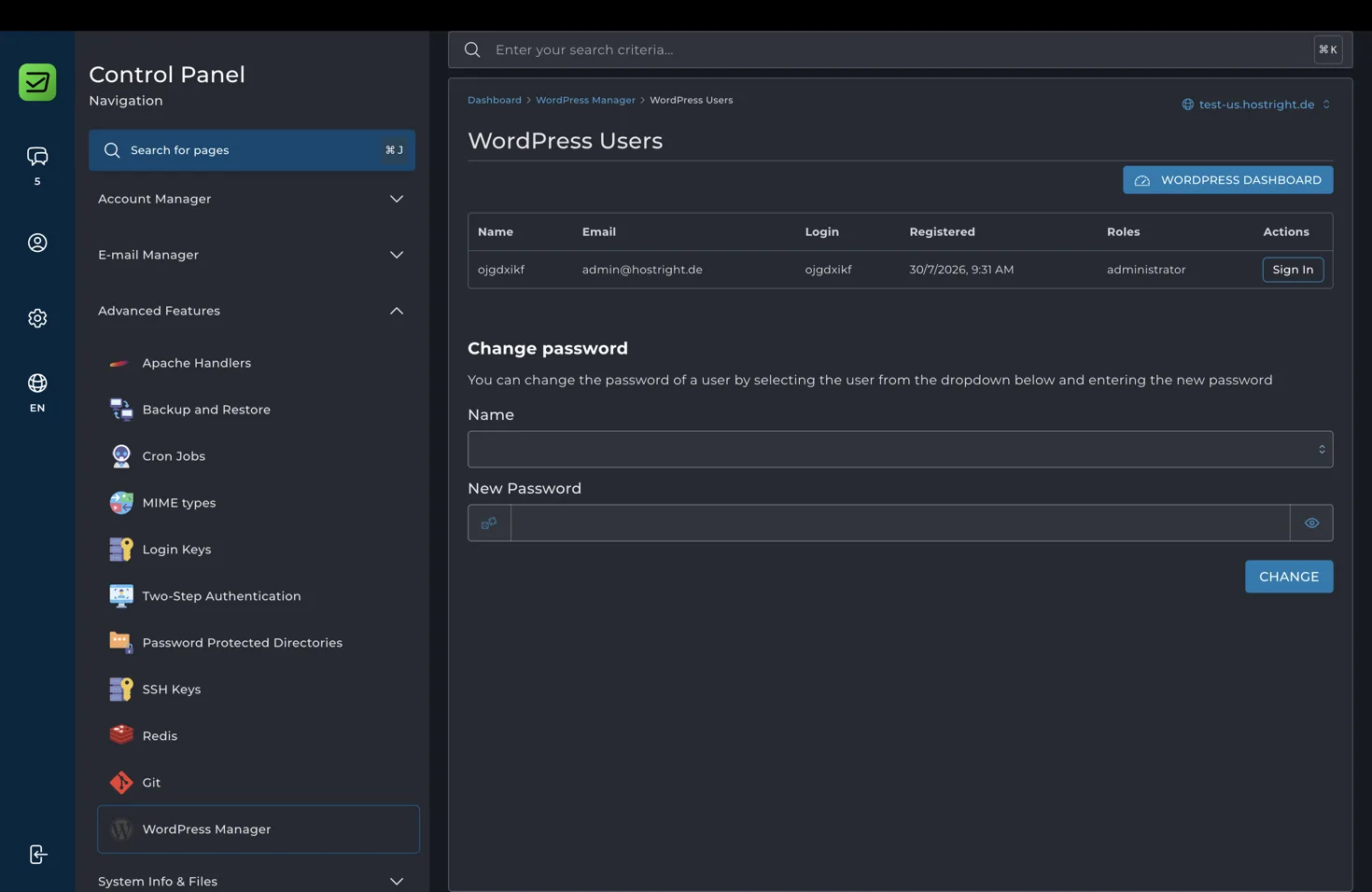 Manage WordPress users