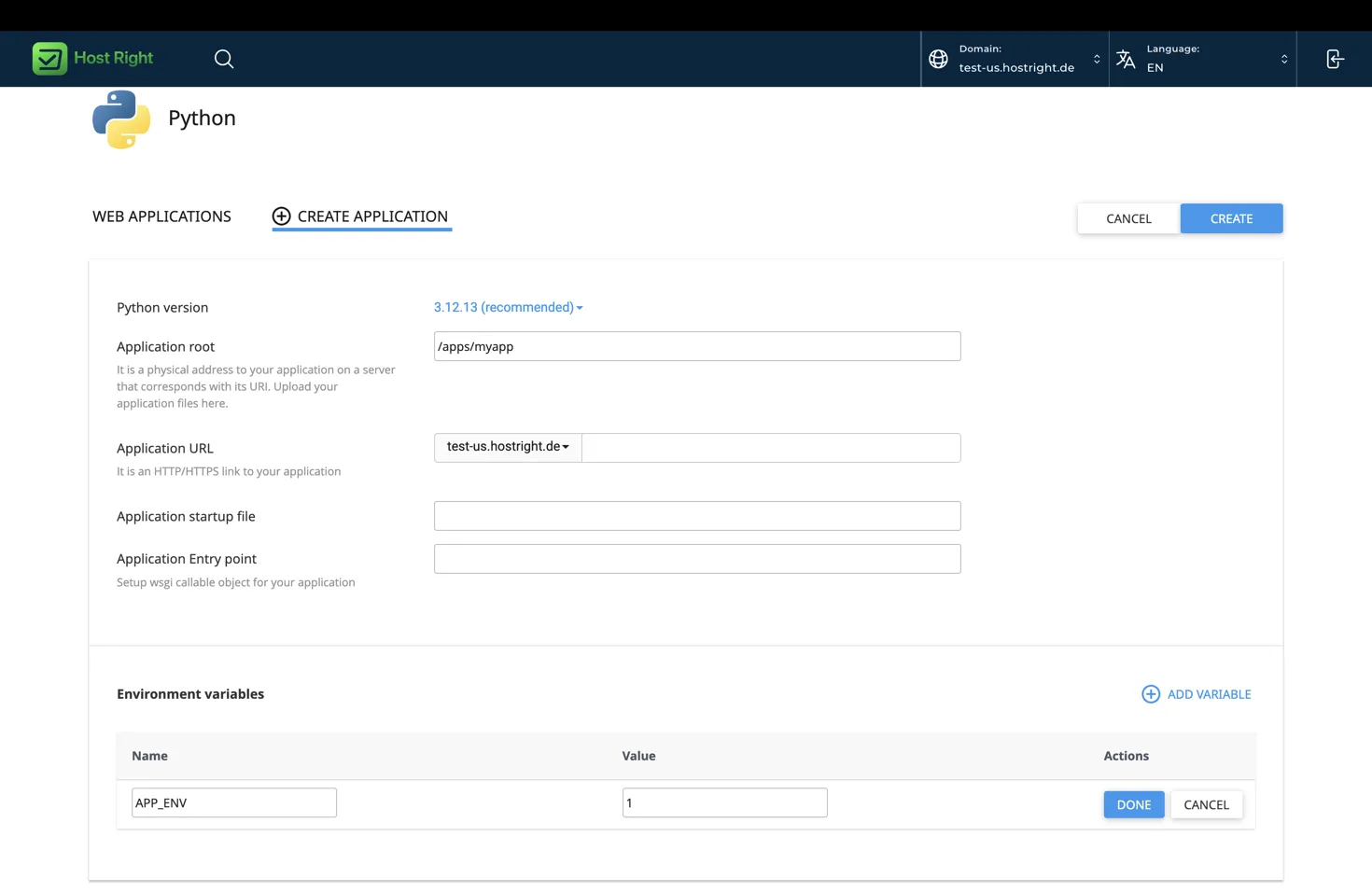 Configured Python application
