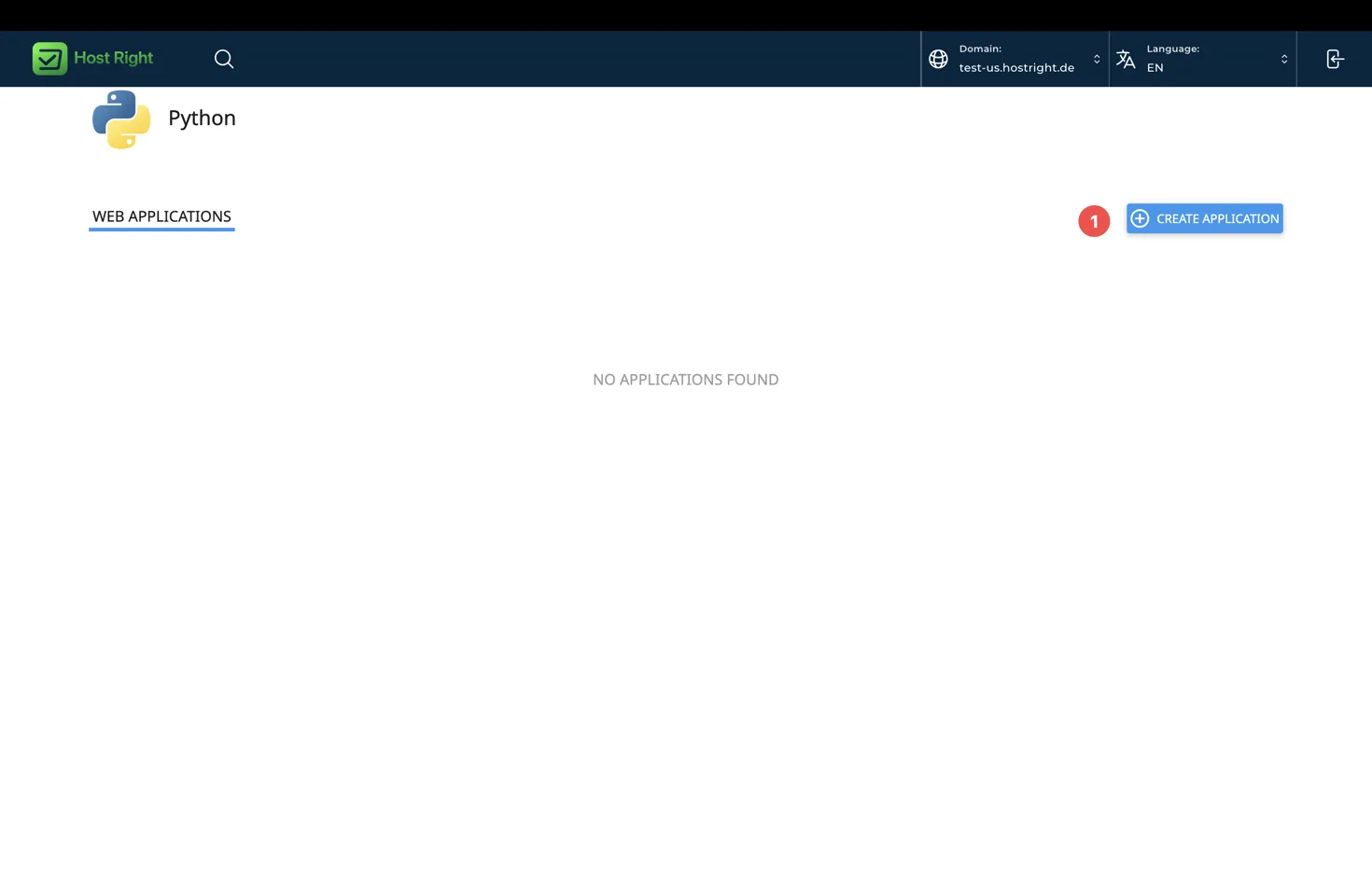 Python applications in HostRight Control Panel