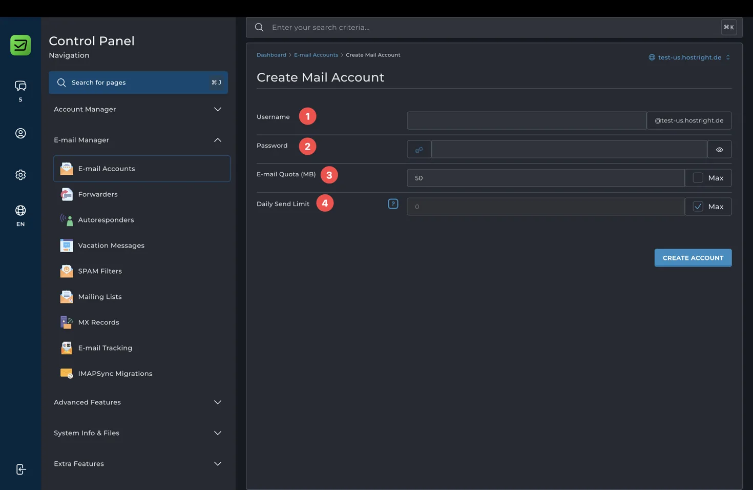 Create an email account