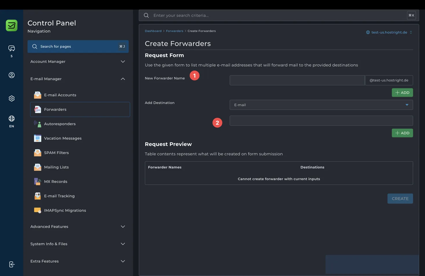 Create an email forwarder